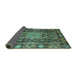 Sideview of Abstract Turquoise Modern Rug, abs3639turq