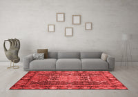 Machine Washable Abstract Red Modern Rug, wshabs3639red