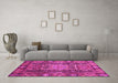 Machine Washable Abstract Pink Modern Rug in a Living Room, wshabs3639pnk