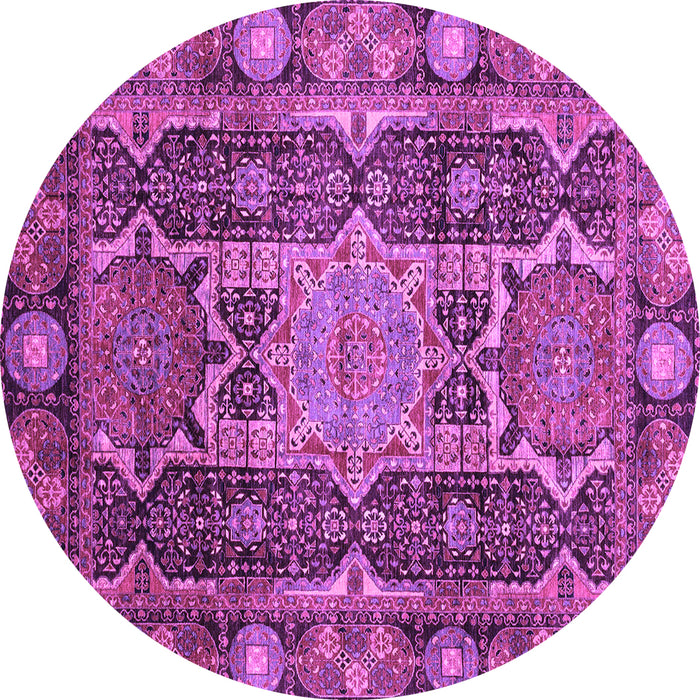Round Abstract Purple Modern Rug, abs3639pur