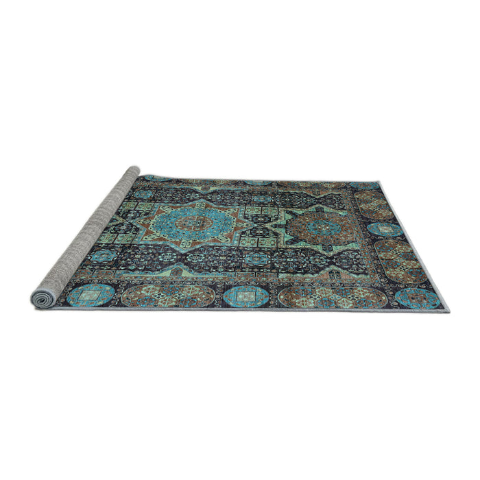 Sideview of Machine Washable Abstract Light Blue Modern Rug, wshabs3639lblu