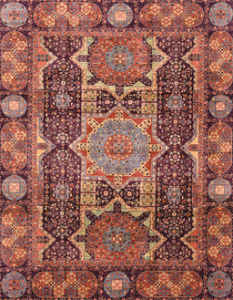 Abstract Fire Brick Red Modern Rug, abs3639