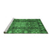 Sideview of Machine Washable Abstract Emerald Green Modern Area Rugs, wshabs3639emgrn