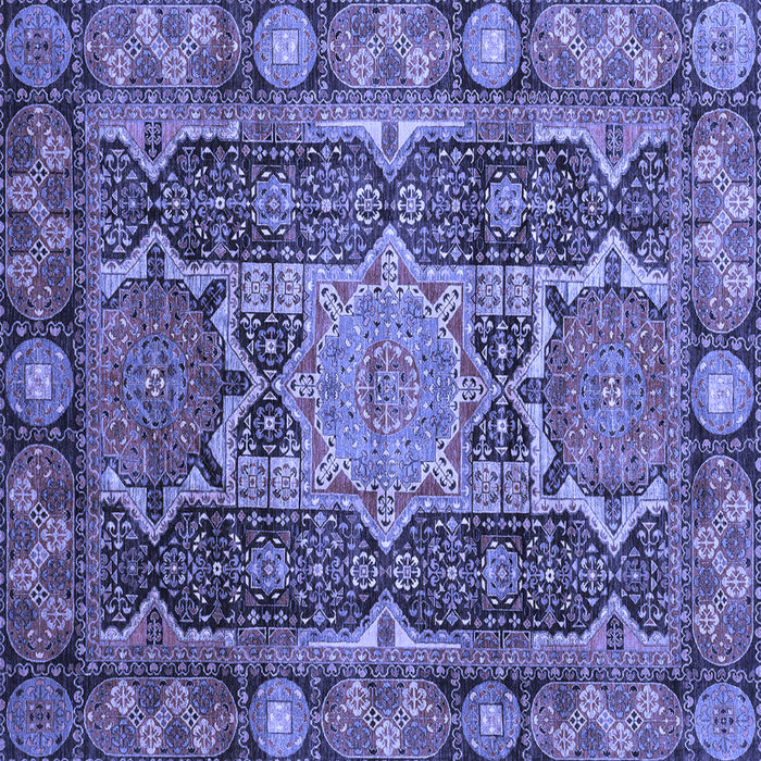 Square Abstract Blue Modern Rug, abs3639blu