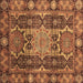 Square Abstract Brown Modern Rug, abs3639brn