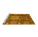 Sideview of Machine Washable Abstract Yellow Modern Rug, wshabs3639yw