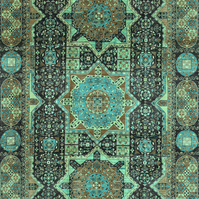 Machine Washable Abstract Turquoise Modern Area Rugs, wshabs3639turq