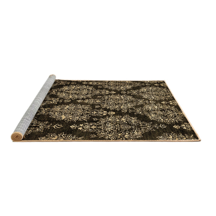 Sideview of Machine Washable Abstract Brown Modern Rug, wshabs363brn