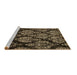 Sideview of Machine Washable Abstract Brown Modern Rug, wshabs363brn