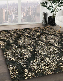 Abstract Brown Modern Rug in Family Room, abs363
