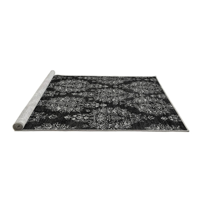 Sideview of Machine Washable Abstract Gray Modern Rug, wshabs363gry