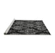 Sideview of Machine Washable Abstract Gray Modern Rug, wshabs363gry