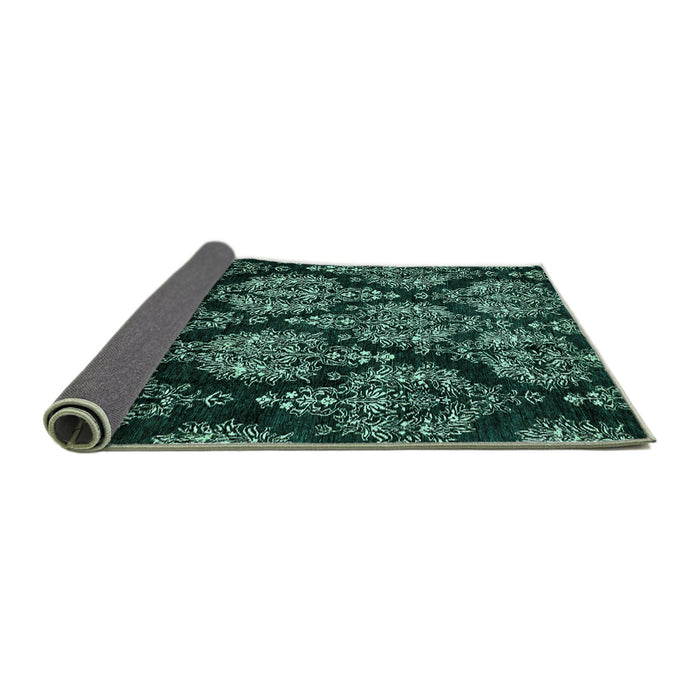 Sideview of Abstract Turquoise Modern Rug, abs363turq
