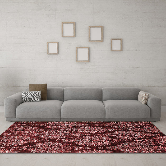 Modern Red Washable Rugs