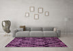 Machine Washable Abstract Pink Modern Rug in a Living Room, wshabs363pnk