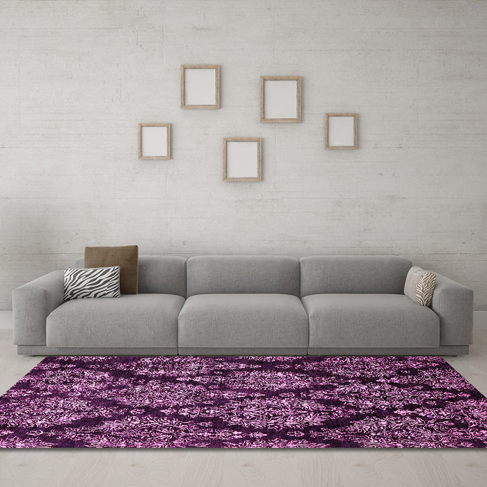 Machine Washable Abstract Pink Modern Rug in a Living Room, wshabs363pnk