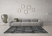 Machine Washable Abstract Gray Modern Rug in a Living Room,, wshabs363gry