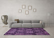 Machine Washable Abstract Purple Modern Area Rugs in a Living Room, wshabs363pur