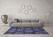 Machine Washable Abstract Blue Modern Rug in a Living Room, wshabs363blu