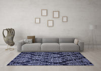 Machine Washable Abstract Blue Modern Rug, wshabs363blu