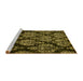 Sideview of Machine Washable Abstract Yellow Modern Rug, wshabs363yw