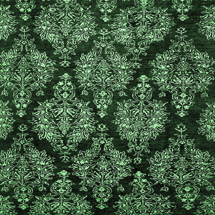 Square Abstract Emerald Green Modern Rug, abs363emgrn