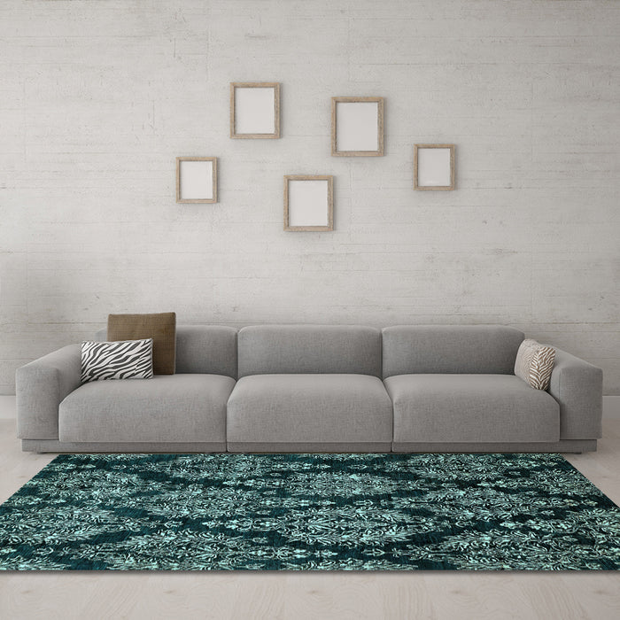 Machine Washable Abstract Light Blue Modern Rug in a Living Room, wshabs363lblu