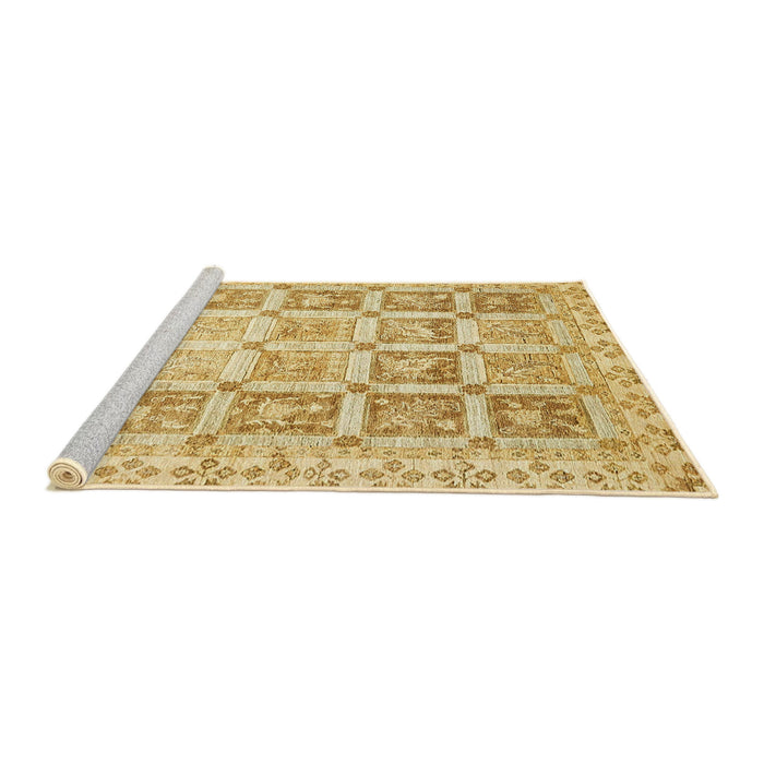 Sideview of Machine Washable Abstract Yellow Rug, wshabs364