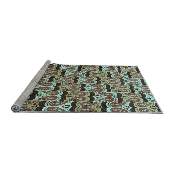 Sideview of Machine Washable Oriental Light Blue Modern Rug, wshabs3640lblu