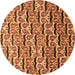 Round Oriental Brown Modern Rug, abs3640brn