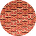 Round Oriental Orange Modern Rug, abs3640org