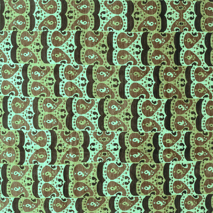 Square Machine Washable Oriental Turquoise Modern Area Rugs, wshabs3640turq