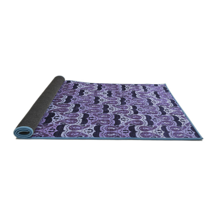 Sideview of Oriental Blue Modern Rug, abs3640blu