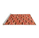 Sideview of Machine Washable Oriental Orange Modern Area Rugs, wshabs3640org