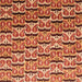 Square Abstract Orange Oriental Rug, abs3640