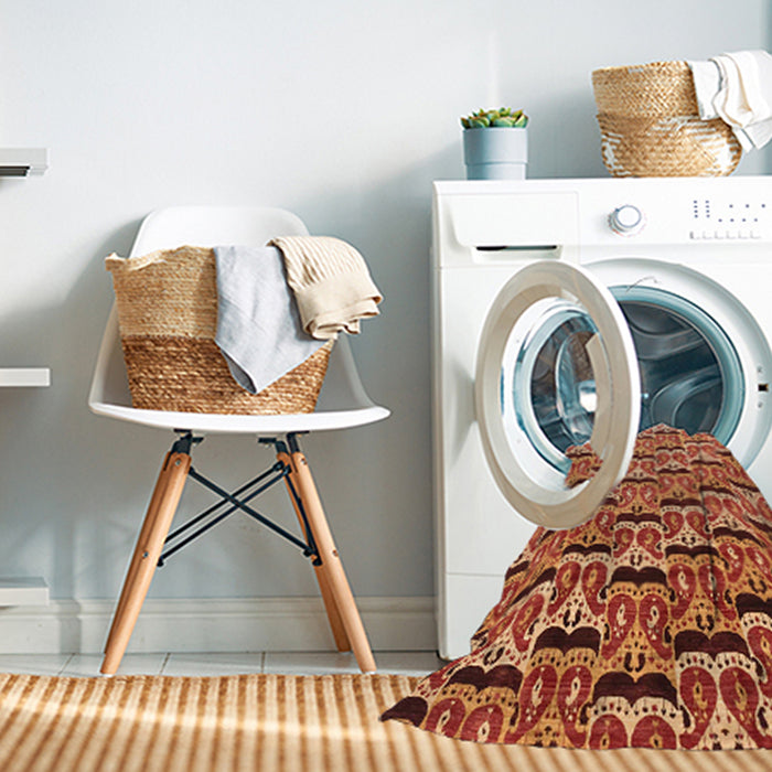 Machine Washable Abstract Orange Rug in a Washing Machine, wshabs3640