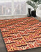 Machine Washable Abstract Orange Rug in a Family Room, wshabs3640