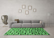 Machine Washable Oriental Emerald Green Modern Area Rugs in a Living Room,, wshabs3640emgrn