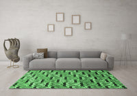 Machine Washable Oriental Emerald Green Modern Rug, wshabs3640emgrn