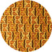 Round Oriental Yellow Modern Rug, abs3640yw