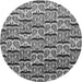 Round Machine Washable Oriental Gray Modern Rug, wshabs3640gry