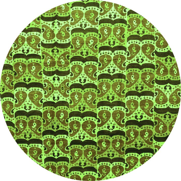 Round Oriental Green Modern Rug, abs3640grn