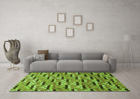 Machine Washable Oriental Green Modern Rug, wshabs3640grn