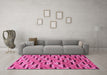 Machine Washable Oriental Pink Modern Rug in a Living Room, wshabs3640pnk