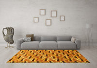 Machine Washable Oriental Yellow Modern Rug, wshabs3640yw