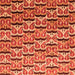 Square Machine Washable Oriental Orange Modern Area Rugs, wshabs3640org