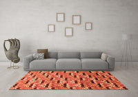 Machine Washable Oriental Orange Modern Rug, wshabs3640org