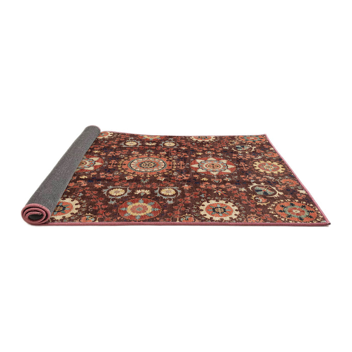 Sideview of Abstract Saffron Red Oriental Rug, abs3641