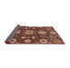 Sideview of Abstract Saffron Red Oriental Rug, abs3641