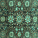 Square Oriental Turquoise Modern Rug, abs3641turq